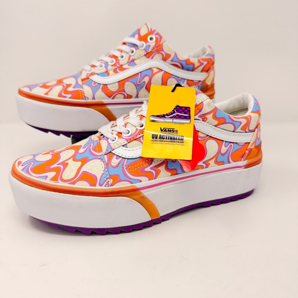 Vans Platform Old Skool Sneakers in Orange, Purple, Pink - Picture 4 of 16